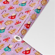 Бумага упаковочная мелованная BIG SIZE новогодняя "Сладости", 0,7х10 м, ЗОЛОТАЯ СКАЗКА, 592616