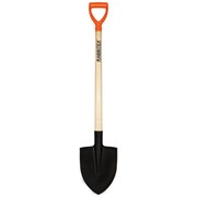 Лопата штыковая стальная 22х29 см, ОБЩАЯ ДЛИНА 115 см, деревянный черенок, V-ручка, RABBITEX (РАББИТЕКС) "STANDARD", 700478