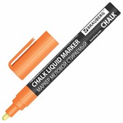 Маркер меловой CHALK LIQUID MARKER, ОРАНЖЕВЫЙ, 3 мм, стираемый, BRAUBERG "CHALK", 152591
