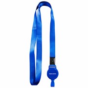 Держатель-рулетка для бейджей 70 см, с лентой 45 см, синий, BRAUBERG EXTRA, 238837