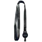 Держатель-рулетка для бейджей 70 см, с лентой 45 см, черный, BRAUBERG EXTRA, 238838