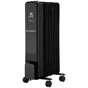 Обогреватель масляный BRASSON (БРАССОН) BOR-7 TOUCH, 7 секций, 1500 Вт, 3 режима, сенсор, пульт ДУ, черный, 457777