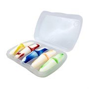 Беруши одноразовые пенополиуретановые двухцветные, КОМПЛЕКТ 5 пар в контейнере, RABBITEX (РАББИТЕКС), 671318