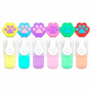 Набор текстовыделителей с топперами 6 ЦВЕТОВ ПАСТЕЛЬ, "ЛАПКИ", линия 1-4 мм, FUNSTER (ФАНСТЕР), 152650