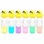 Набор текстовыделителей с топперами 6 ЦВЕТОВ ПАСТЕЛЬ, "КРУТЫЕ УТЯТА", линия 1-4 мм, FUNSTER (ФАНСТЕР), 152652