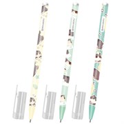 Ручка стираемая гелевая, кросс-серия "МИЛЫЕ КОТЫ", BRAUBERG, СИНЯЯ, корпус ассорти, игольчатый наконечник 0,5 мм, линия 0,35 мм, 144481