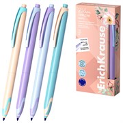 Ручка-роллер автоматическая ERICH KRAUSE "TipFlow Pastel Bloom", СИНЯЯ, корпус ассорти, 0,4 мм, 63705