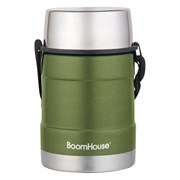 Термос 1,2 л для еды/напитков с широким горлом, BOOMHOUSE (БУМХАУС) RIBBED, контейнер, нержавеющая сталь SUS304, 700323