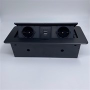 Встраиваемая выдвижная розетка для столешницы с usb Inrior TORO-88-20