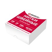 Нитки швейные 40 ЛШ, 200 м, полиэстер, НАБОР 20 шт., белые, в ПОДАРОК иглы, DEVELIA (Девелиа), 609621