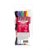 Нитки для вышивания (мулине), набор 7 цветов "Школьный", 10 м, хлопок, DEVELIA (Девелиа), 665676