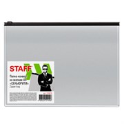 Папка-конверт СЕКЬЮРИТИ на молнии А4 (230х333 мм), ПВХ, непрозрачная, серая, STAFF, 274078