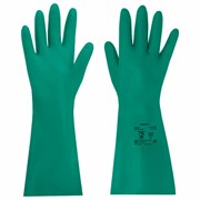 Перчатки нитриловые КЩС, ULTRA STRONG, химически устойчивые, х/б напыление, зеленые, размер 7-7,5 S (малый), RABBITEX (РАББИТЕКС), 700910
