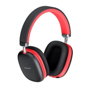 Наушники беспроводные накладные полноразмерные раздвижные мультирежимные, SONNEN HP-B12BR, Bluetooth 5.4, черный/коралловый, 514128