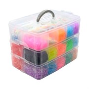 Набор резинок для плетения украшений МЕГА НАБОР 15 000 шт., 25 цветов, бокс, бусины, станок, BAMBOX (БАМБОКС), 665973