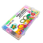 Набор резинок для плетения украшений 1 500 шт., 24 цвета, бокс, бусины, BAMBOX (БАМБОКС), 665977