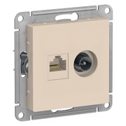 Розетка Systeme Electric ТВ + компьютерная RJ45 Бежевый 2-ая категории 5Е
