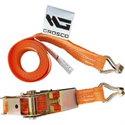 Комплект ремней стяжных с крюками для крепления груза, с храповым механизмом Grosco RST07006C2