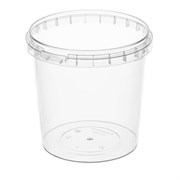 Банка с крышкой 1000 мл, пластиковая, под пресервы, с контрольным замком, диаметр 122 мм, ВЗЛП, 1217КП