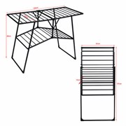 Сушилка напольная для белья раскладная, 4 зоны, 2 уровня, 22 метра, LAIMA HOME QUATRO BLACK, 700475