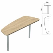 Стол приставной "Приоритет" (1600х600х750 мм), БЕЗ ОПОР (640411), кронберг, К-921, К-921 кронберг
