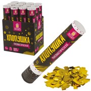 Хлопушка пневматическая ЗОЛОТАЯ СКАЗКА 30 см, фольга, прямоугольники, золотой, 591476