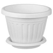 Кашпо ООО КЗНМ сильвер эко с блюдцем d 33, объём 11,9л белый