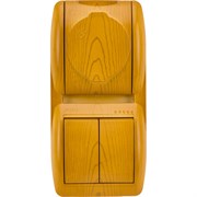 Двухклавишный выключатель и розетка Lezard NATA