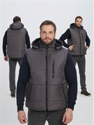 Жилет утепленный с капюшоном Резко (тк.Таслан,135), т.серый