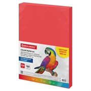 Бумага цветная ПЛОТНАЯ BRAUBERG, А4, 160 г/м2, 250 л., красная, интенсив, для печати, творчества, 116672
