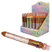 Ручка многоцветная с топпером шариковая 10 ЦВЕТОВ "Капибара", ассорти, линия 0,5 мм, 77427