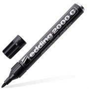 Маркер перманентный (нестираемый) EDDING 2000, ЧЕРНЫЙ, круглый наконечник, 1,5-3 мм, алюминиевый корпус, E-2000C/1, Е-2000/C001