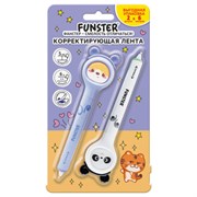 Корректирующая лента FUNSTER (ФАНСТЕР) "Милые зверята", 5 мм x 6 м, КОМПЛЕКТ из 2 шт., на блистере, 273983
