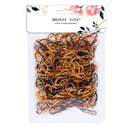 Резинки для волос НАБОР 500 шт., силиконовые, маленькие, оттенки коричневого, MONTE VITA (МОНТЕ ВИТА), 457067