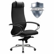 Кресло офисное МЕТТА "SAMURAI" KL-1, экокожа, черное