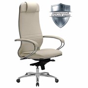 Кресло офисное МЕТТА "SAMURAI" KL-1, экокожа, бежевое