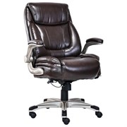 Кресло HAWASAN (ХАВАСАН) "Cruise EX-565", откидные подлокотники, рециклированная кожа, коричневое, 532973