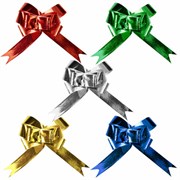 Бант-бабочка d 4 см для подарка, НАБОР 10 шт., металлизированные цвета ассорти, ЗОЛОТАЯ СКАЗКА, 591837