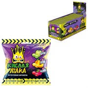 Карамель леденцовая КИСЛАЯ АТАКА, ассорти вкусов (яблоко, персик, малина), 40 г, KA-4-1