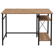 Стол BRABIX "SMART CD-018", 1100х600х765 мм, ЛОФТ, 2 полки, металл/ЛДСП бунратти, каркас черный, 641946