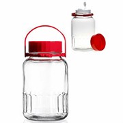 Банка герметичная с красной крышкой, объем 5000 мл, стекло, PASABAHCE "ХАРВЕСТ", 80007СЛ1
