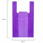 Пакет "майка" КОМПЛЕКТ 100 штук, 25+13х44, ПНД фиолетовый, 13 мкм, LAIMA, 700795