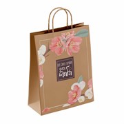 Крафт-пакет бумажный "Для тебя" 22х12х25 см, с кручеными ручками, плотность 80 г/м2, 110562