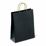 Крафт-пакет бумажный "Black" 26х15х35 см, с кручеными ручками, плотность 80 г/м2, моноцвет, 112429