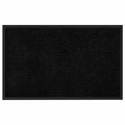 Коврик придверный 50х80 см, ЧЕРНЫЙ, влаго-грязезащитный, 430 г/м2, ребристый, ЛЮБАША СТАНДАРТ, 701032