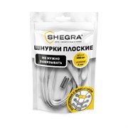 Шнурки плоские эластичные БЕЛЫЕ длина 100 см, ширина 8 мм, 2 капсулы, цвет белый, SHEGRA, 701707