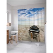 Шторка-занавеска для ванной JoyArty Лодка на песке