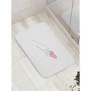 Противоскользящий коврик для ванной JoyArty Сердце в руках