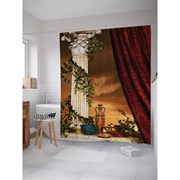 Шторка-занавеска для ванной JoyArty Цветы у колонны