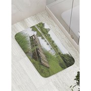 Противоскользящий коврик для ванной, сауны, бассейна JoyArty Озерный мостик